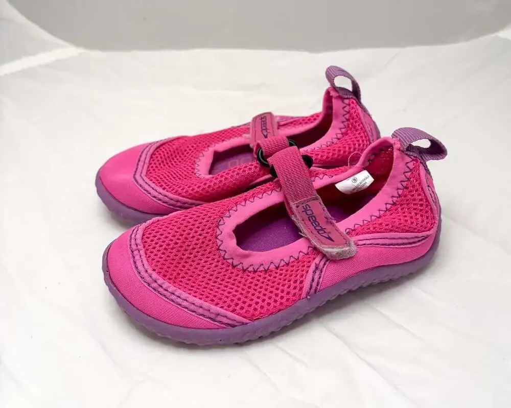Speedo Girls Pink Mary Jane Neoprene Water Shoe Size S 5/6
